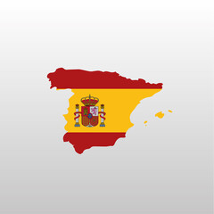 Obraz premium Spain national flag in country map silhouette