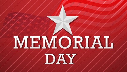 Happy Memorial Day background for  America waving flag, poster, banner and template design vector.