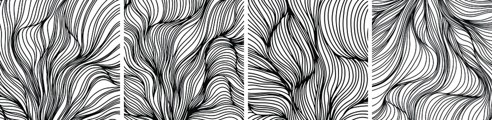Abstract background. Thin black lines on white. Vector art. Cover layout template.