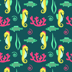 seamless pattern with fishes
