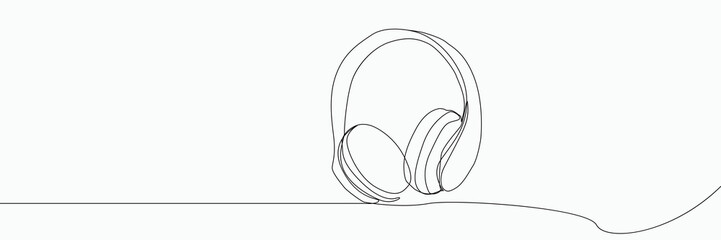 one line drawing of headphone
