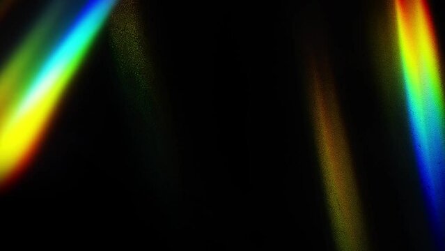 Prism Rainbow Light Flares. Slow Motion of Chromatic Bokeh