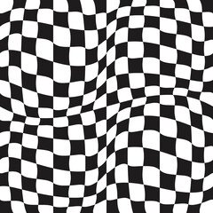 Concave chess pattern. The racing flag is curved and may be seamless.