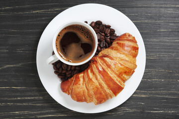Coffee and croissant