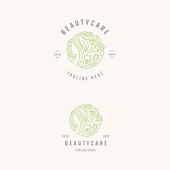 Beauty care logo template. luxury illustration brand cosmetic, boutique, spa
