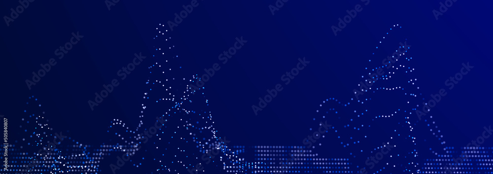 Aufkleber technology background with glowing defocused particles. big data. digital background. 3d
