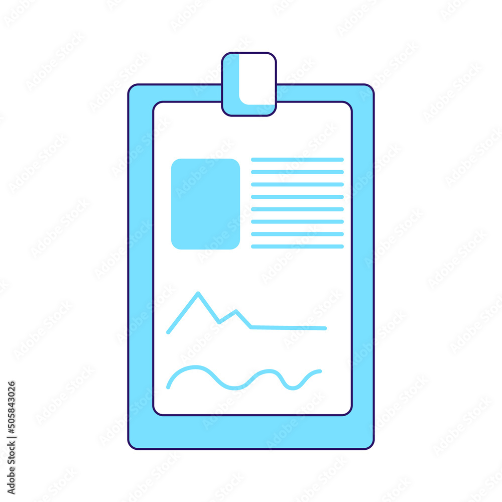 Aufkleber case history semi flat color vector element. full sized object on white. patient anamnesis. diagnosi