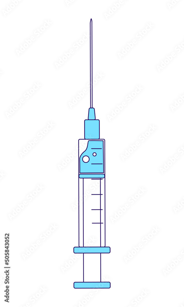 Aufkleber syringe semi flat color vector element. full sized object on white. immunization. shot of medical su