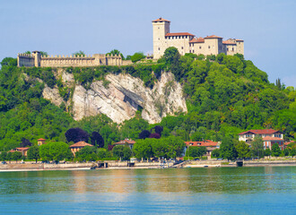 Rocca di Angera, ancient medieval castle of Lake Maggiore.Italy