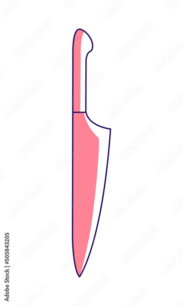 Aufkleber knife semi flat color vector element. full sized object on white. food preparation and cooking. cutt