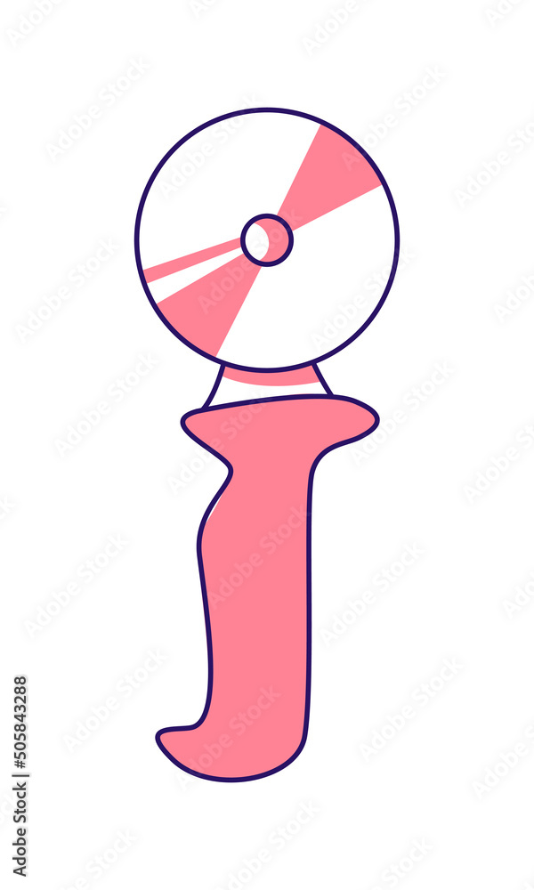 Poster pizza knife semi flat color vector element. roller blade. full sized object on white. food preparati