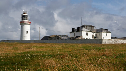 Fototapeta na wymiar View of the Loop Head lighthouse in the Clare county, Ireland