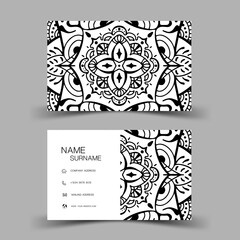 Mandala business card template, Editable vector design. illustration EPS10