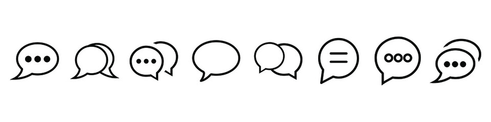 Speech web icon vector set. chat illustrator sign collection. message symbol or logo.