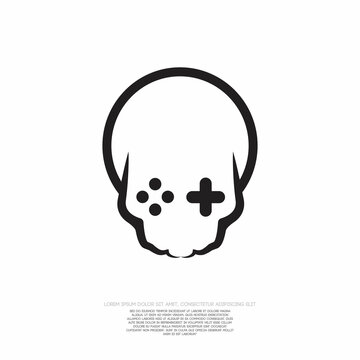 Skull silhouette symbol design for your esport gaming team