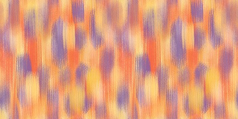 Light multicolor abstract seamless pattern with brush texture in yellow, violet and red colors