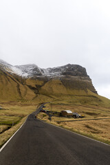 Great view of Gasadalur village in Vagar Island in Faroe Islands