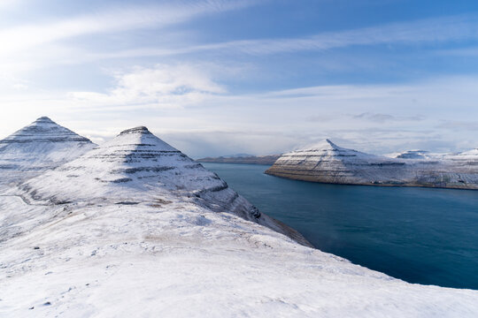 Great view in Klakkur mountains in Klaksvik - Faroe Islands
