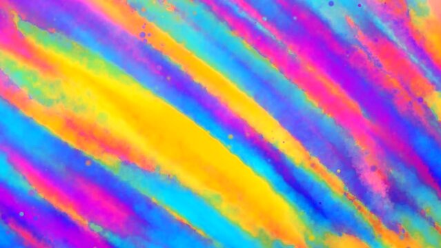 Ultra HD 4K rainbow watercolor video backgrounds with colorful abstract art creations. Seamless looping video background.