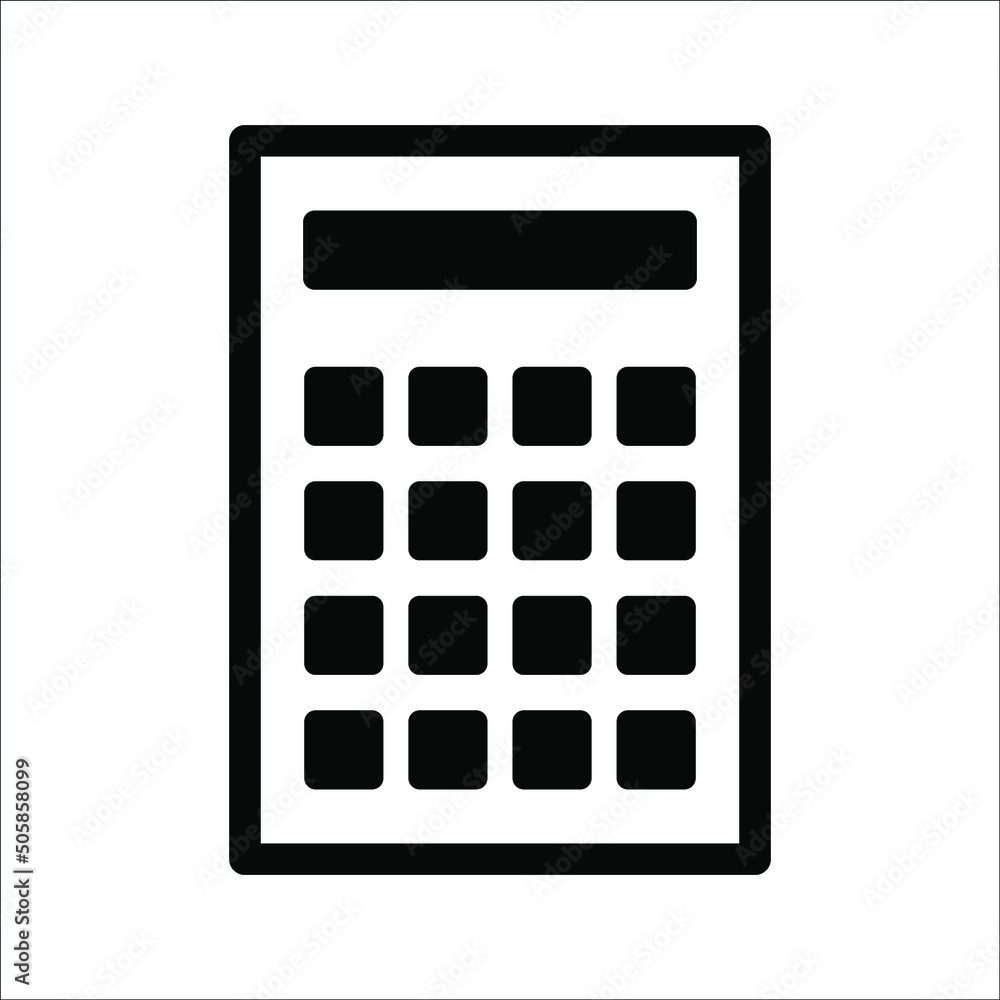 Wall mural vector icon calculator. savings, finance and graphics on white, economic concept, trendy data for gr