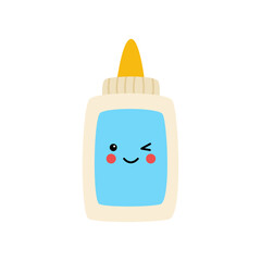 Vector picture of cute glue tube on white background.