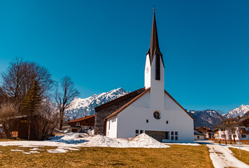 Beautiful church at the famous Achensee lake, Pertisau, Tyrol, Austria