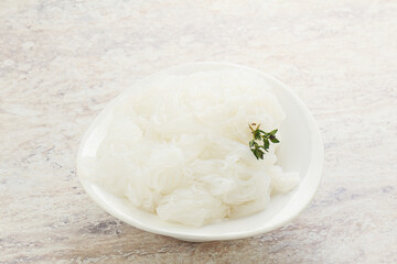 Glass asian noodles in the bowl