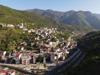 general view of Murgul district of artvin. Turkey