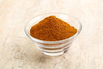 Dry Paprika powder in the bowl