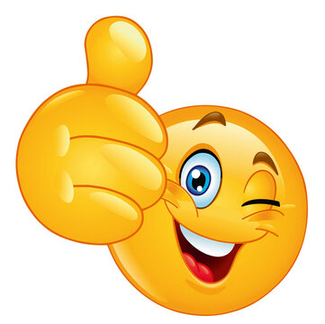 ccheerful winking yellow smiley with thumbs up