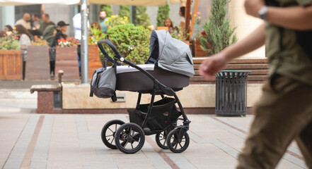 Obraz na płótnie Canvas Baby carriage transport in the city.