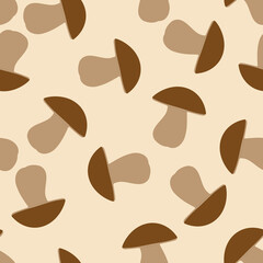 Fototapeta na wymiar Vector seamless pattern with repeating mushrooms.