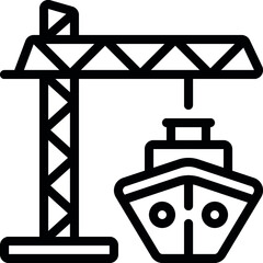 Crane With Boat Icon