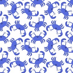 Summer sea seamless crabs pattern for fabrics and textiles and packaging and gifts and cards and linens 