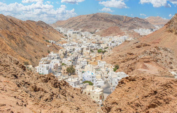 Muscat, Oman - capital and most populated city in Oman, Muscat displays amazing spots where its white buildings are surrounded by impressive mountains and rock formations