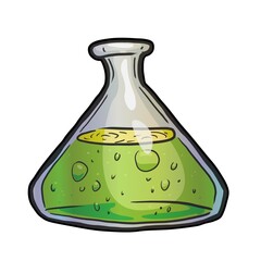 Alchemy bottle vector illustration isolated on white background