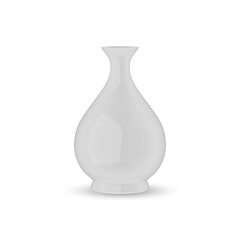 White ceramic vase isolated on white background, 3d rendering