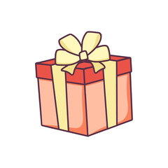 Cartoon giftbox on white background