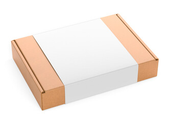 Cardboard box, craft paper package with blank cover