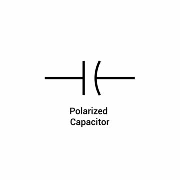 schematic diagram of capacitor symbol vector illustration on white background