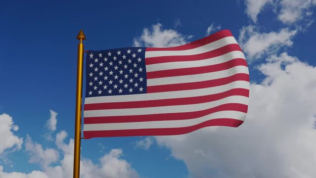 National flag of United States of America 3D