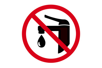 Save water please, red prohibition sign, vector illustration on a white background