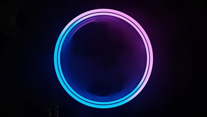 Vibrant Neon Circle with Glow. 3D Illustration