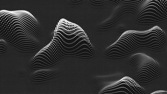 Point Wave Bump Texture. Abstract Dot Background. Technological Cyberspace Background.
