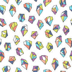 Seamless pattern with color crystals