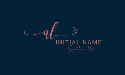 AL, LA, A and L Initial Letter Luxury-Premium Logo.