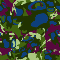 UFO camouflage of various shades of green, blue and violet colors