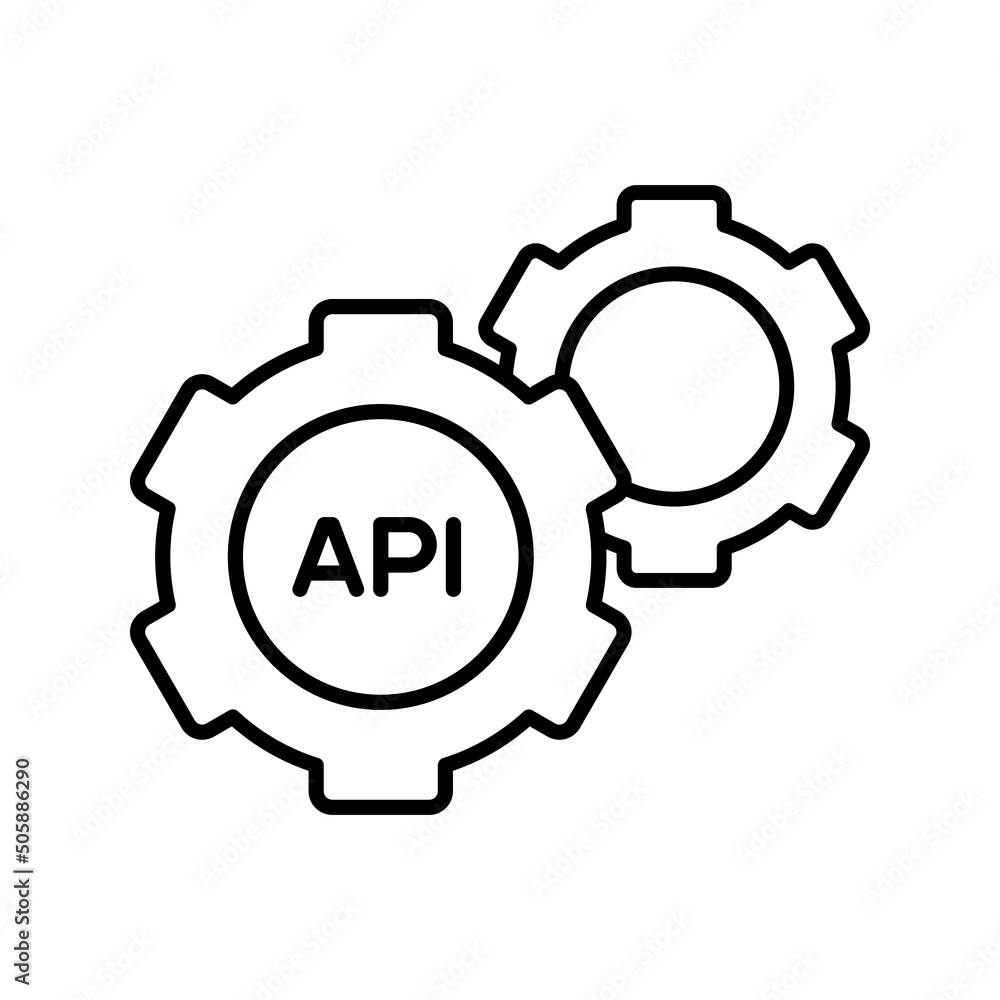 Poster api vector icon. software integration illustration sign. application symbol. cloud logo. development