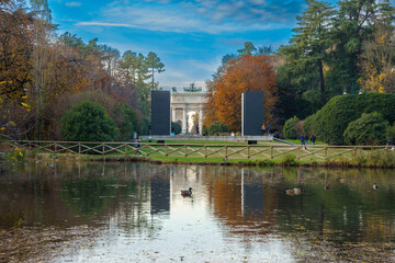 Sempione park in Milan at November