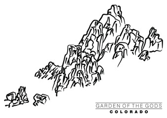 An abstract vector illustration on Garden of the Gods Colorado